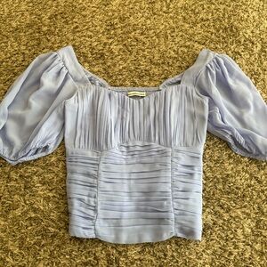 Abercrombie & Fitch Light Purple Blouse with Puff Sleeves